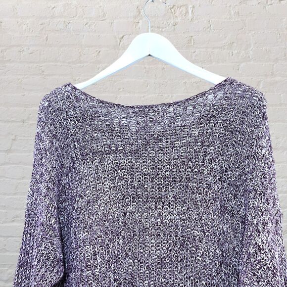 PINK Victoria's Secret XS Purple Marled Knit Oversized Cropped Sweater - Picture 5 of 15